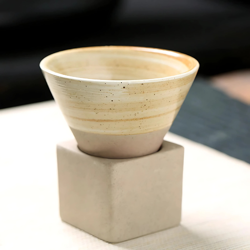 Set of 2 Traditional Cups with Artistic Glaze – Dining, Home Decor