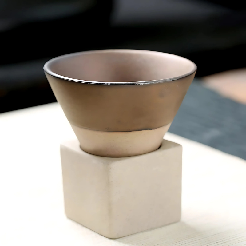 Set of 2 Traditional Cups with Artistic Glaze – Dining, Home Decor