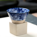 Set of 2 Traditional Cups with Artistic Glaze – Dining, Home Decor