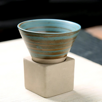 Set of 2 Traditional Cups with Artistic Glaze – Dining, Home Decor