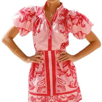 Floral Linen Two-Piece Dress for Women - Casual Summer Outfit