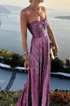Shiny Effect Long Strapless Evening Dress Women UK – Wedding Guest Cocktail Evening Gown, Formal Occasion