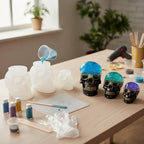 Silicone Molds for Halloween to Create Resin Objects and Candles, Skull-Shaped Design, Ideal for DIY