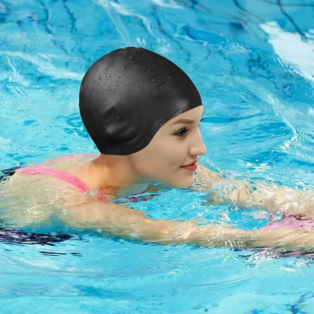 Silicone Swim Cap with Ear Protection – Swimming, Water Sports