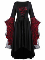 Skull Witch Dress in Patchwork Lace – Halloween Costume, Vintage Style