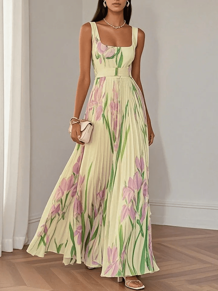 Sleeveless Chiffon Maxi Dress for Women | Elegant Evening Wear