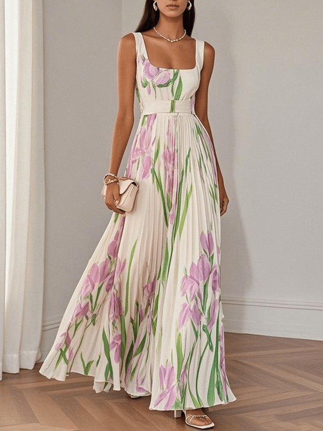 Sleeveless Chiffon Maxi Dress for Women | Elegant Evening Wear