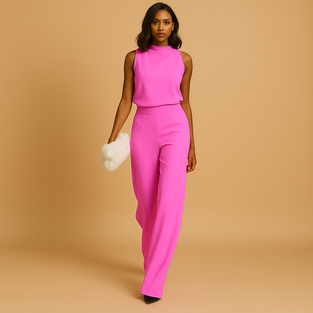Sleeveless Halter Jumpsuit for Women | Elegant Design for Casual or Formal Wear | Lightweight Fabric