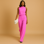 Sleeveless Halter Jumpsuit for Women | Elegant Design for Casual or Formal Wear | Lightweight Fabric