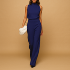 Sleeveless Halter Jumpsuit for Women | Elegant Design for Casual or Formal Wear | Lightweight Fabric