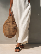 Sleeveless Maxi Dress with Cutout Neckline – Lightweight Summer Fashion for Women