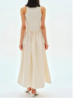 Sleeveless Midi Dress Women UK – Gathered Skirt Cocktail Wedding Guest Evening Gown