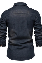 Denim Long Sleeve Men's Shirt UK – Smart Casual & Holiday & Resort Wear