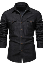 Denim Long Sleeve Men's Shirt UK – Smart Casual & Holiday & Resort Wear
