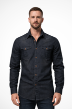 Denim Long Sleeve Men's Shirt UK – Smart Casual & Holiday & Resort Wear