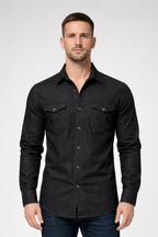 Denim Long Sleeve Men's Shirt UK – Smart Casual & Holiday & Resort Wear