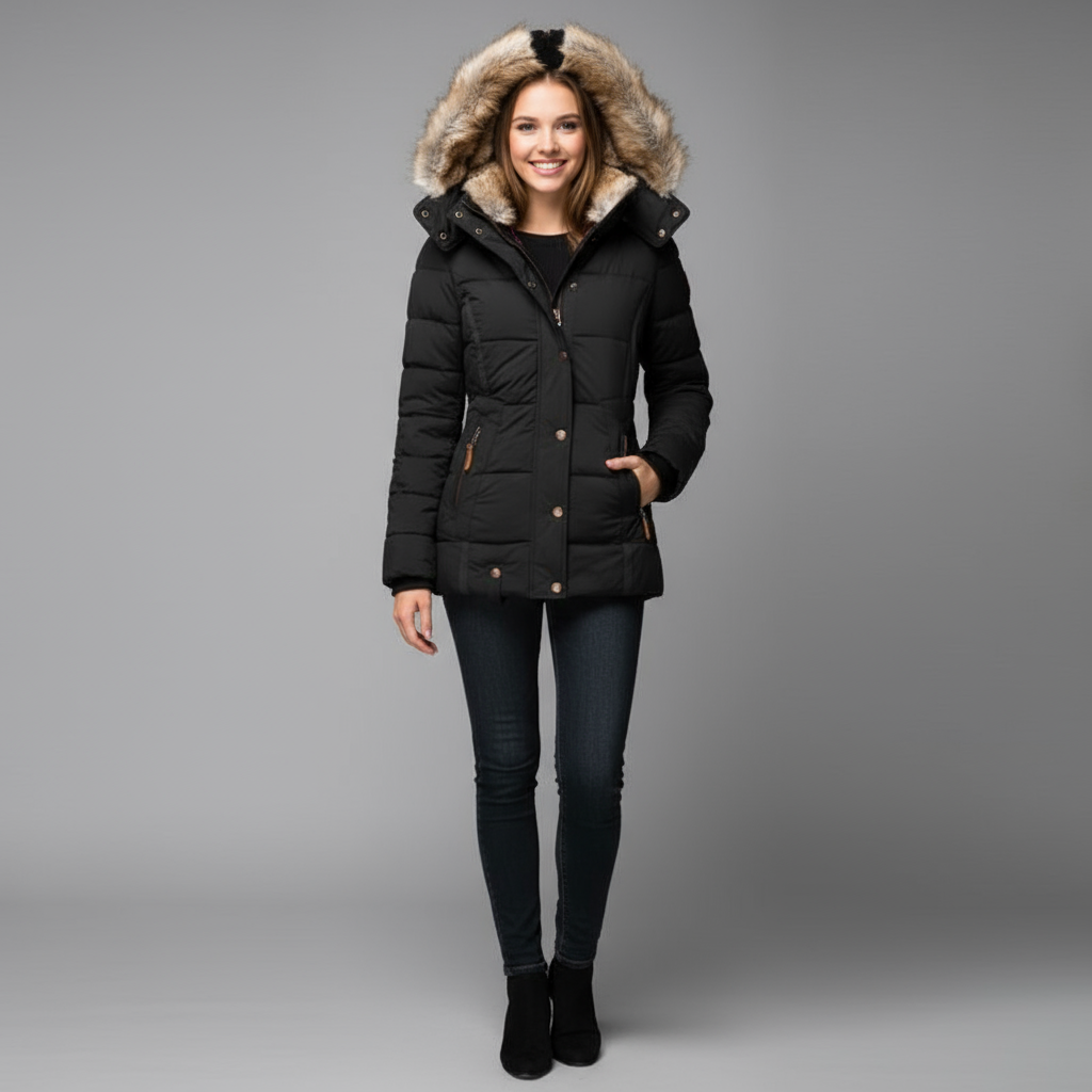 Slim Fit Women's Winter Jacket - Lightweight Insulated Outerwear for Cold Weather - Stylish and Functional Design