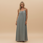 Spaghetti Strap Loose Fit Dress - Lightweight Cotton Summer Casual Dress for Everyday Wear