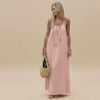 Spaghetti Strap Loose Fit Dress - Lightweight Cotton Summer Casual Dress for Everyday Wear