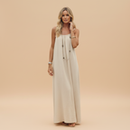 Spaghetti Strap Loose Fit Dress - Lightweight Cotton Summer Casual Dress for Everyday Wear