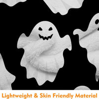 Spooky Ghost Pattern Throw Blanket – Cozy Home Decor, Halloween Gift