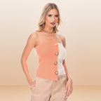 Strapless Cotton Blend Top for Casual Wear - Women's Fashion Blouse