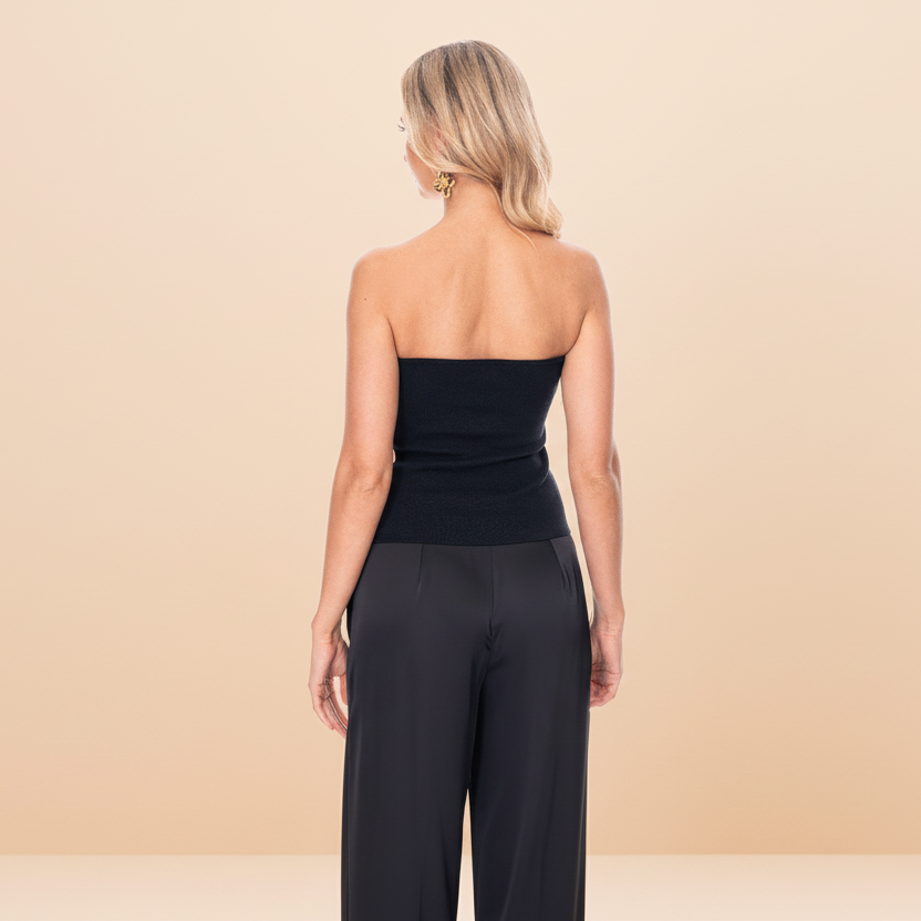 Strapless Cotton Blend Top for Casual Wear - Women's Fashion Blouse