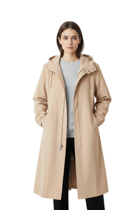 Stylish Lightweight Waterproof Rain Jacket for Women - Perfect for Outdoor Activities Khaki