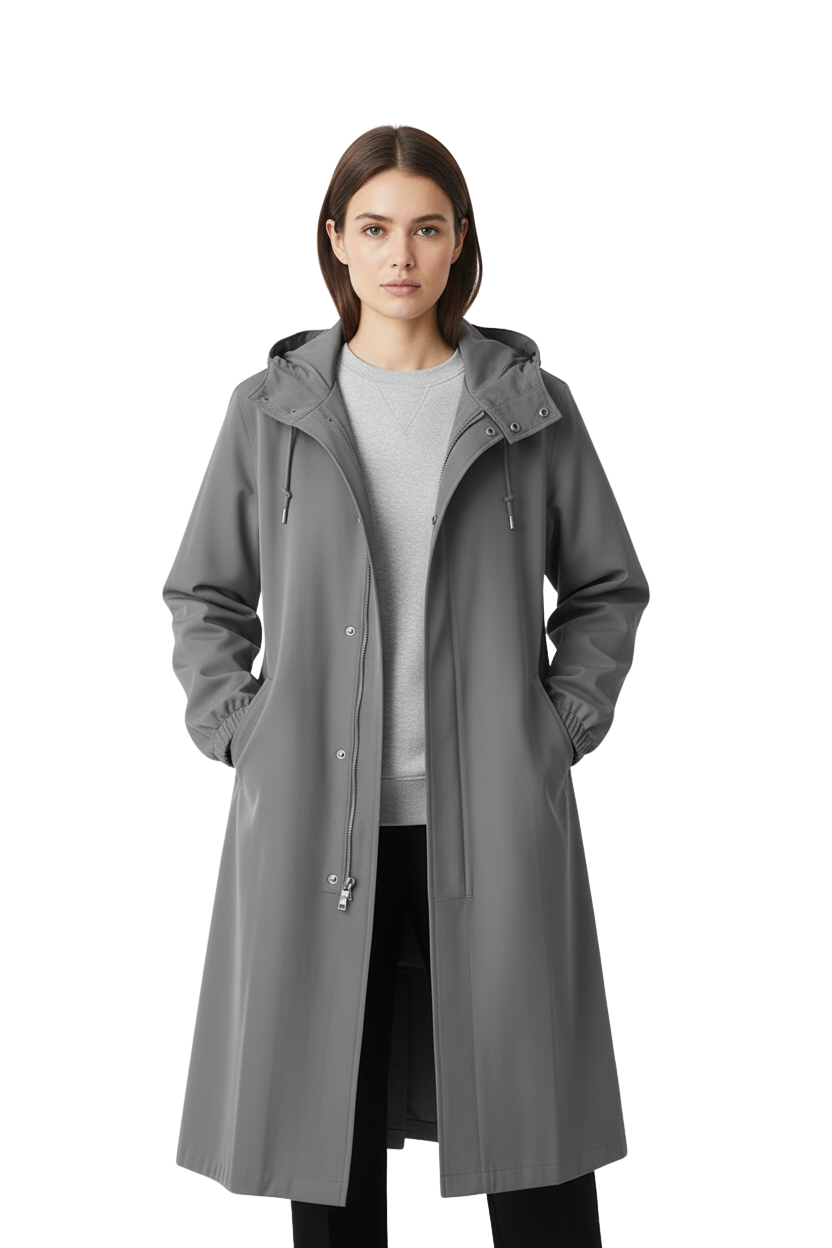 Stylish Lightweight Waterproof Rain Jacket for Women - Perfect for Outdoor Activities Grey
