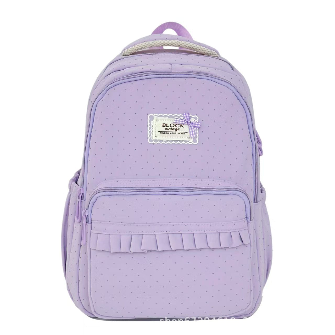 Stylish Ruffled Polka Dot Backpack – School, Travel