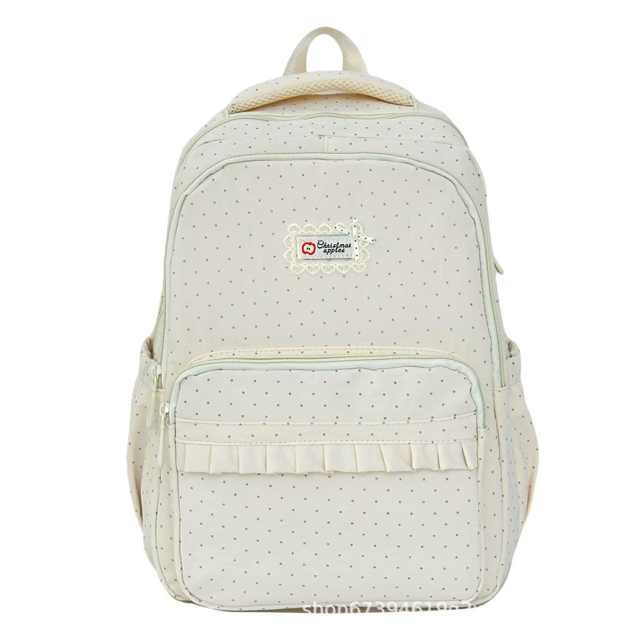 Stylish Ruffled Polka Dot Backpack – School, Travel