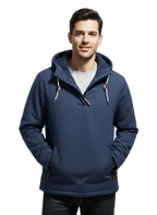 Stylish Winter Hoodie for Men - Warm Fleece Material Blue