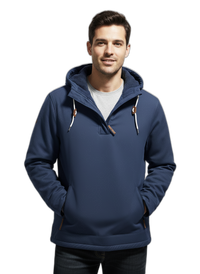 Stylish Winter Hoodie for Men - Warm Fleece Material Blue