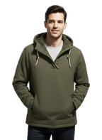 Stylish Winter Hoodie for Men - Warm Fleece Material Green