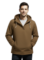 Stylish Winter Hoodie for Men - Warm Fleece Material Brown
