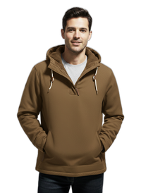 Stylish Winter Hoodie for Men - Warm Fleece Material Brown