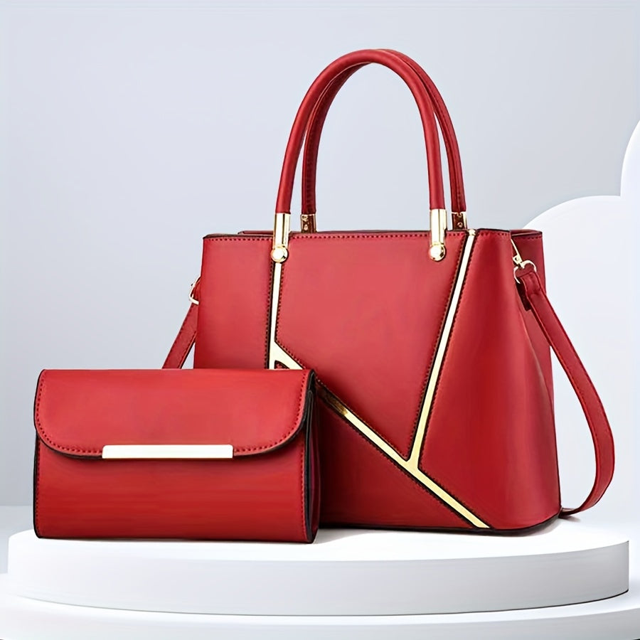 Stylish Women's 2-Piece Handbag Set with Tote & Crossbody – Everyday Use, Fashion Accessory