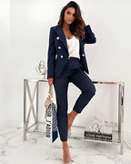 Tailored Double-Breasted Trouser Suit Women UK – Office Wear, Formal Occasion
