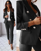Tailored Double-Breasted Trouser Suit Women UK – Office Wear, Formal Occasion