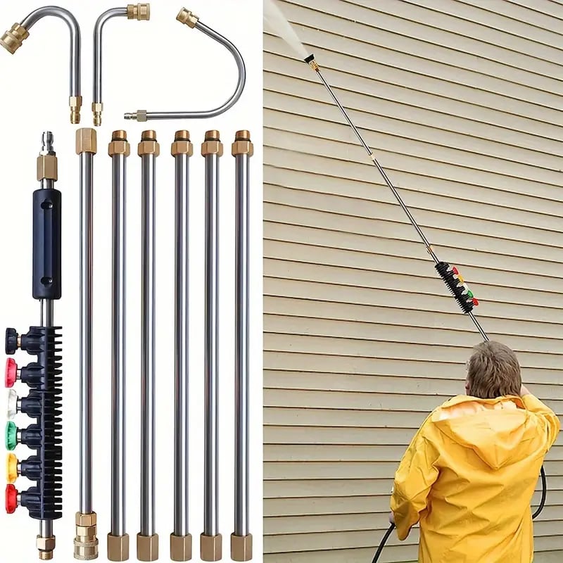 Telescoping High Pressure Washer Wand Set 4000 PSI – Gutter Cleaning, Roof Cleaning