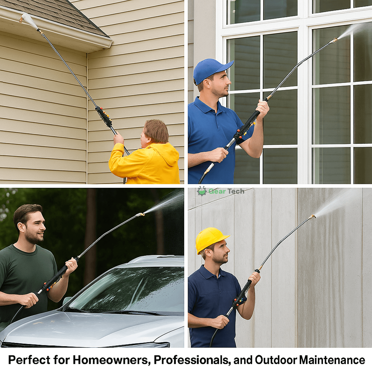 Telescoping High Pressure Washer Wand Set 4000 PSI – Gutter Cleaning, Roof Cleaning
