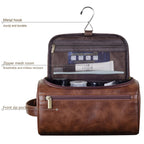 Toiletry Bag – Leather, Waterproof Lining, YKK Zippers – Travel, Luxury