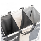 Triple Collapsible Laundry Basket with 3 Compartments, Aluminum Frame – Space-Saving, Home Organization