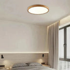 Ultrathin Circular Ceiling Light in Walnut – Modern Home Decor, Stylish Lighting