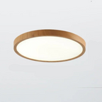 Ultrathin Circular Ceiling Light in Walnut – Modern Home Decor, Stylish Lighting