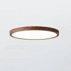 Ultrathin Circular Ceiling Light in Walnut – Modern Home Decor, Stylish Lighting