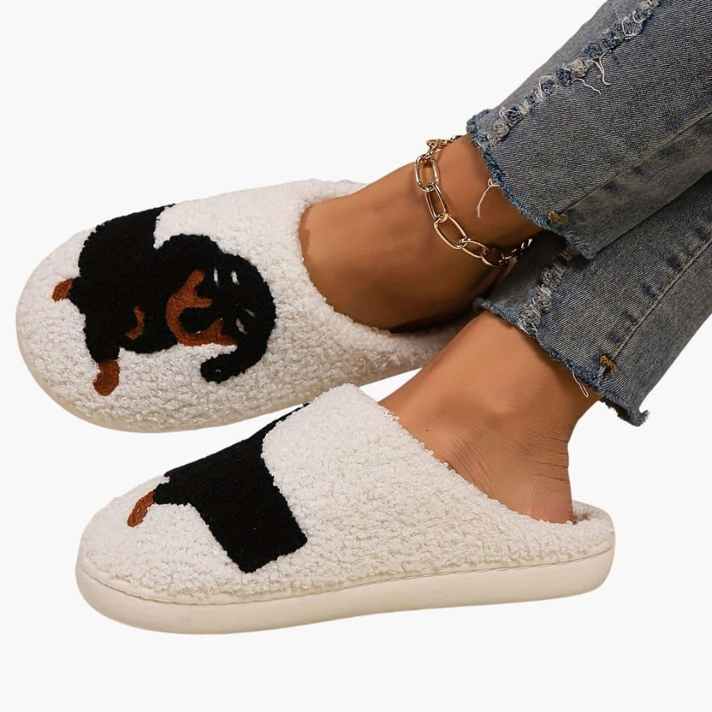 Unisex Slippers with Cartoon Dog Design – Home, Gift