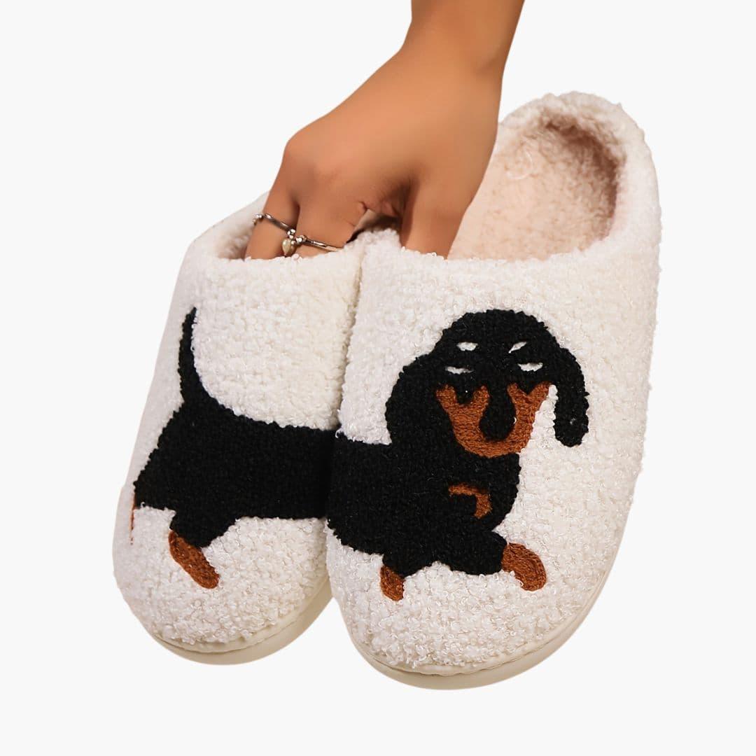 Unisex Slippers with Cartoon Dog Design – Home, Gift