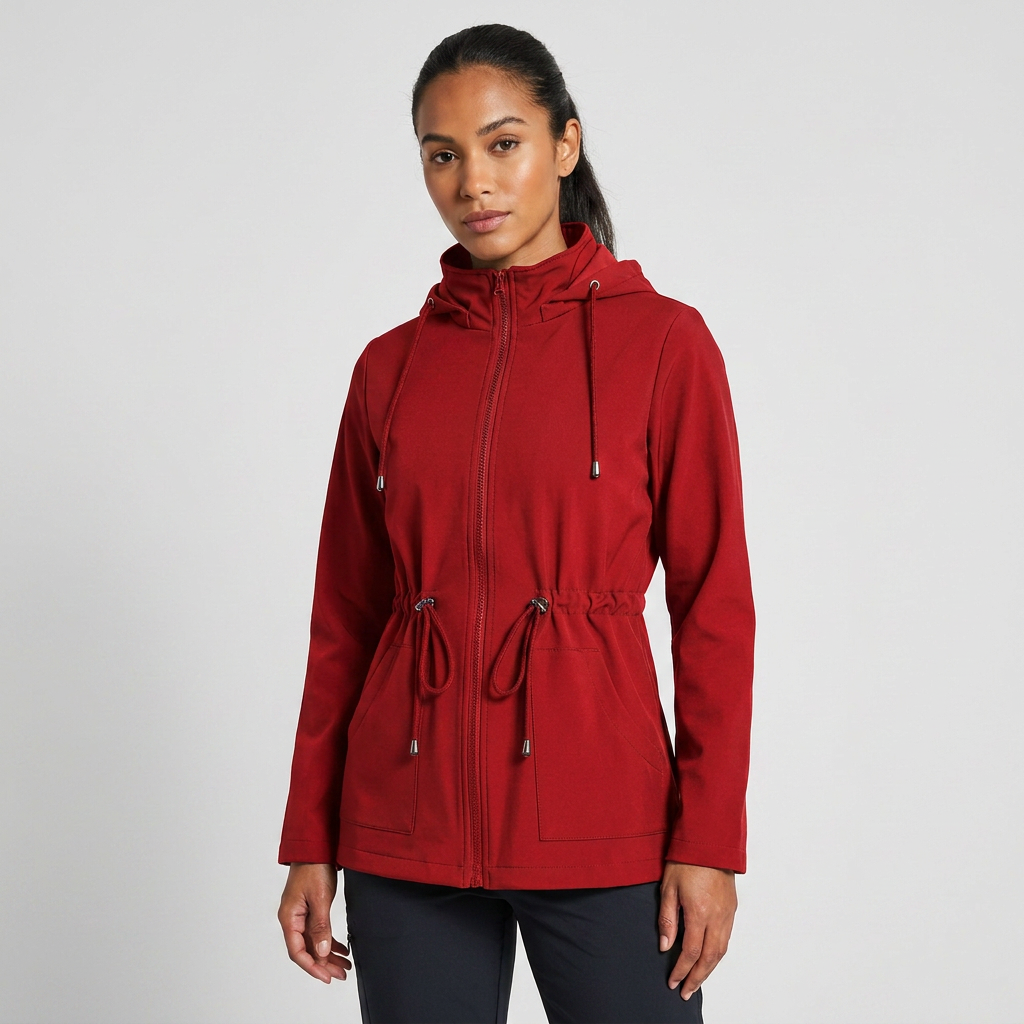 Casual Zip-Up Hooded Jacket with Drawstring Waist – Everyday Wear, Outdoor Style