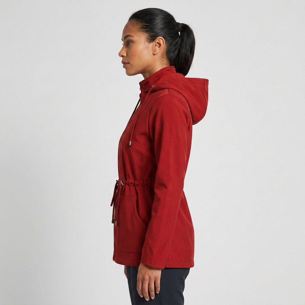 Casual Zip-Up Hooded Jacket with Drawstring Waist – Everyday Wear, Outdoor Style